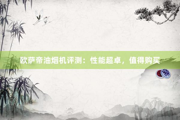 欧萨帝油烟机评测：性能超卓，值得购买
